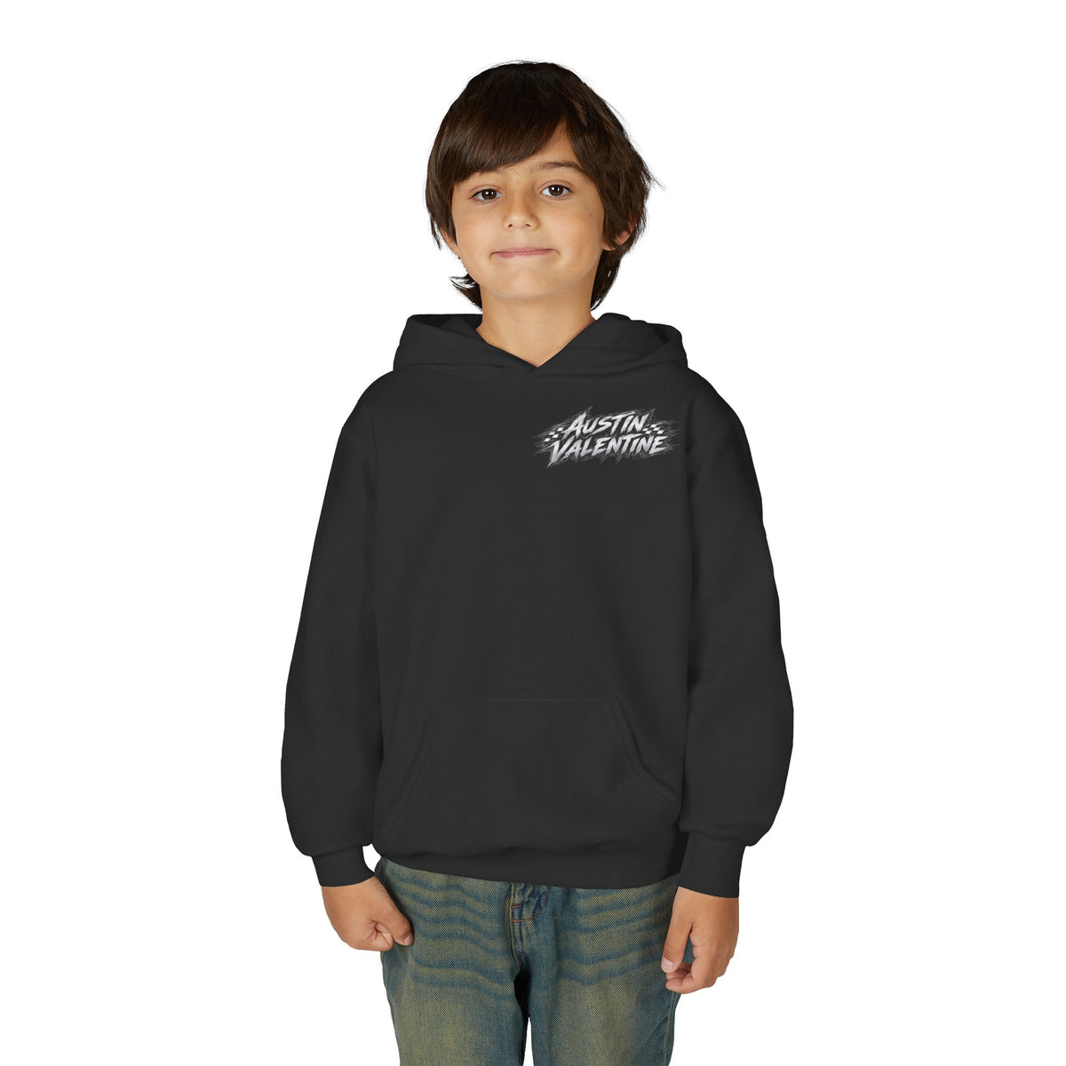 Youth Hoodie – Austin Valentine Drift Front & Back