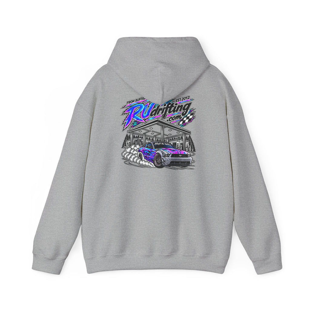 Heavy Blend™ Hooded Sweatshirt Alex Hoff the Wall Gas Station Front & Back
