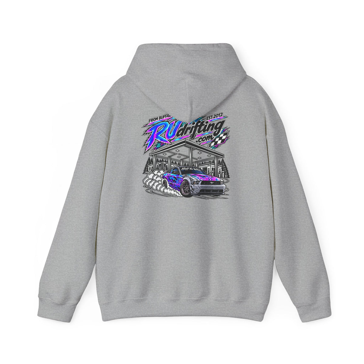 Heavy Blend™ Hooded Sweatshirt Alex Hoff the Wall Gas Station Front & Back