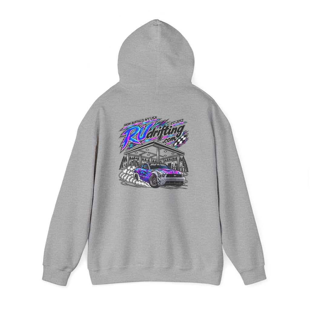 Heavy Blend™ Hooded Sweatshirt Alex Hoff the Wall Gas Station Front & Back