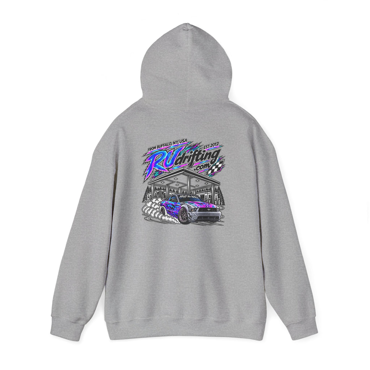 Heavy Blend™ Hooded Sweatshirt Alex Hoff the Wall Gas Station Front & Back