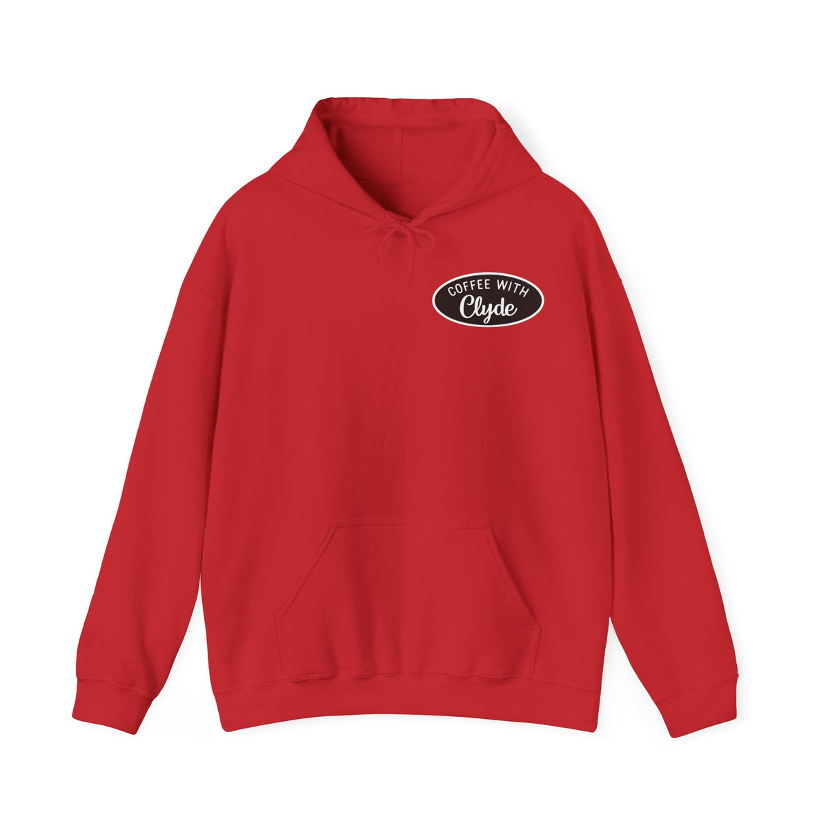 HOODIE Coffee with Clyde Front & Back