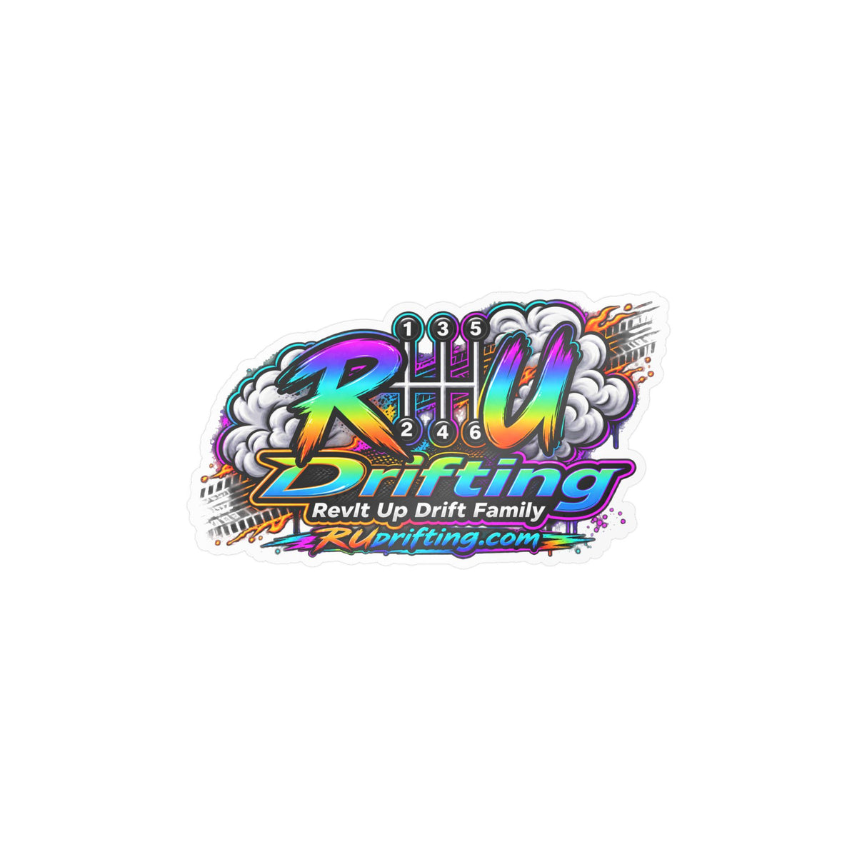 Kiss-Cut Vinyl Decals RU drifting