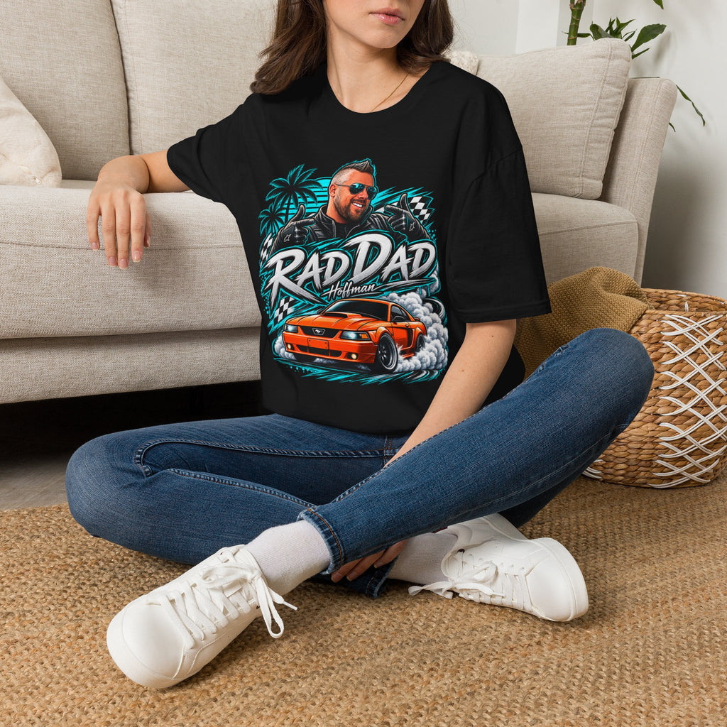 Rad Dad Graphic T-Shirt — Car & Palm Beach Tee for Cool Dads