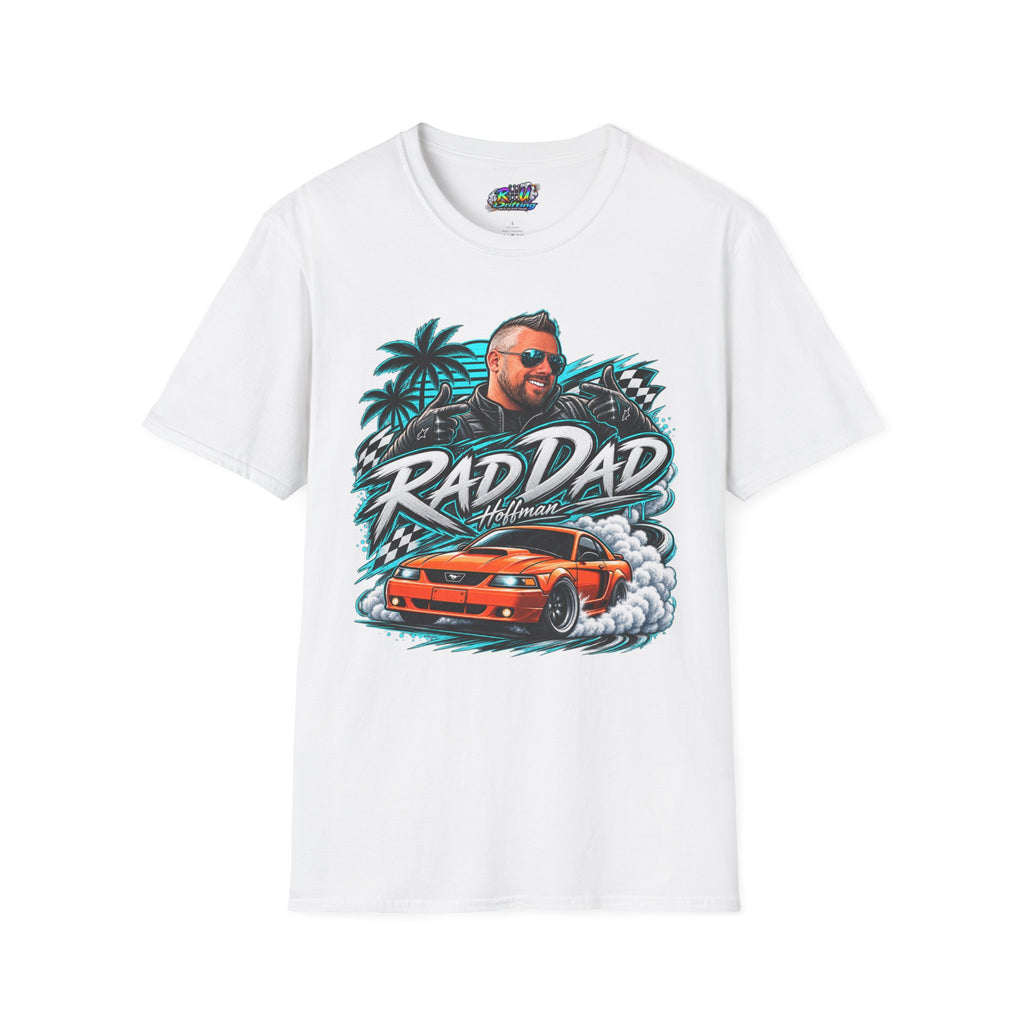 Rad Dad Graphic T-Shirt — Car & Palm Beach Tee for Cool Dads
