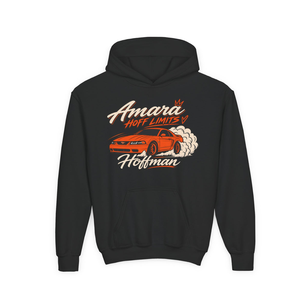 Youth Racing Car Hoodie — "Amara Hoff Limits" Retro