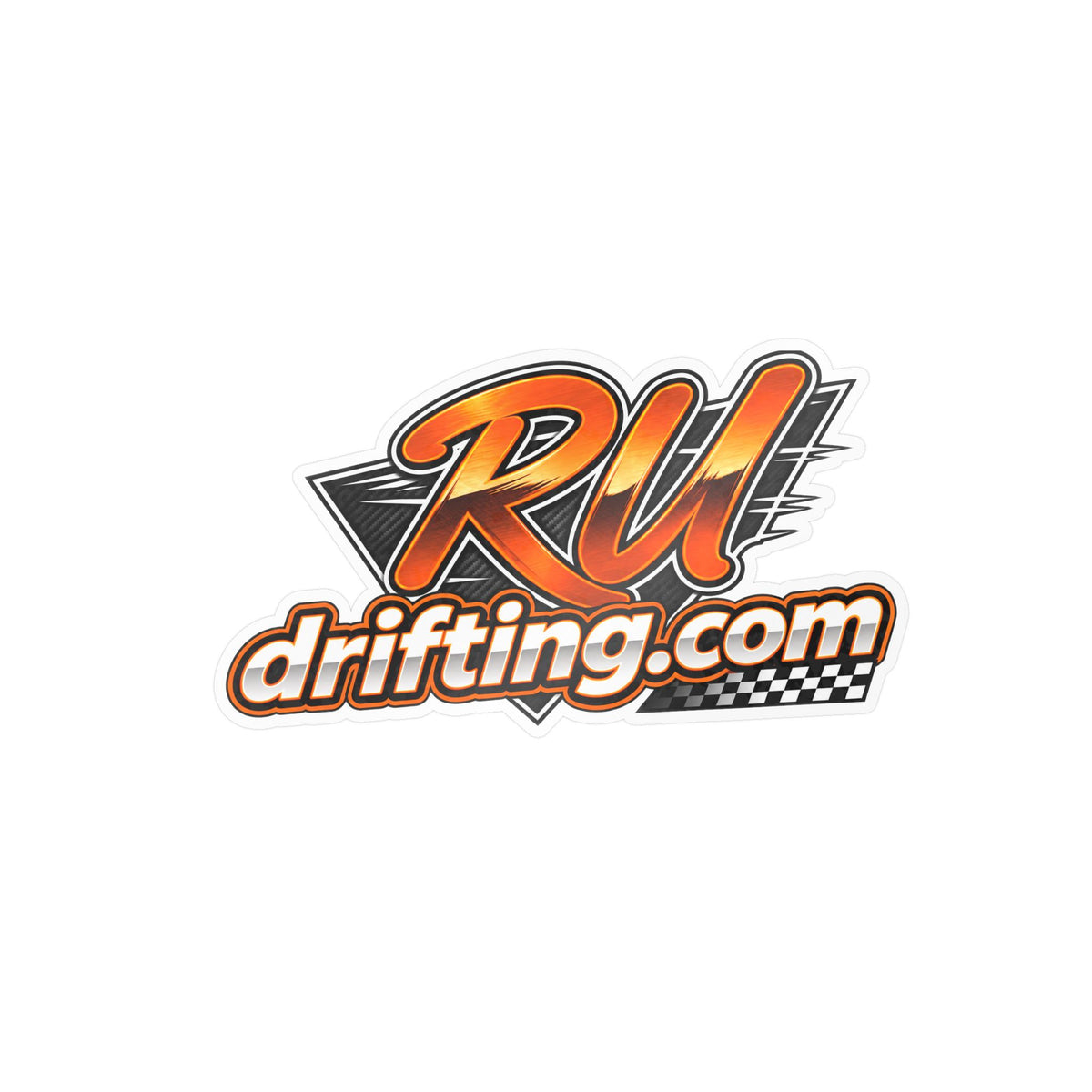 Kiss-Cut Vinyl Decals RU drifting Orange