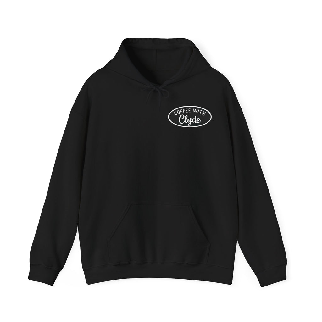 HOODIE Coffee with Clyde Front & Back
