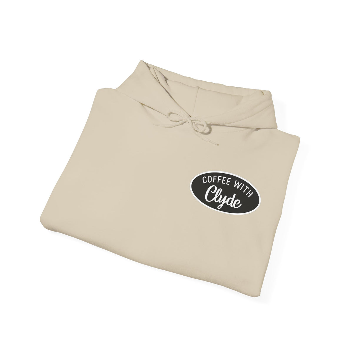 HOODIE Coffee with Clyde Front & Back