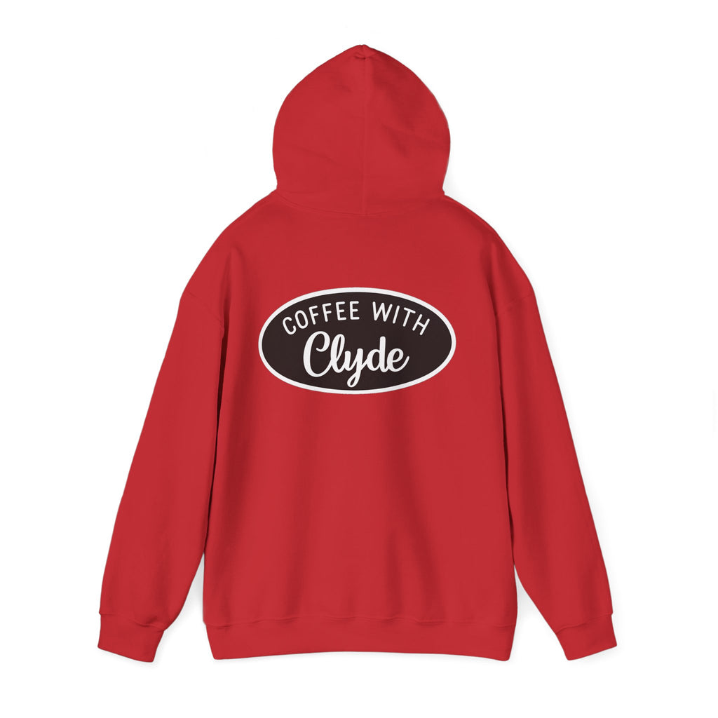 HOODIE Coffee with Clyde Front & Back