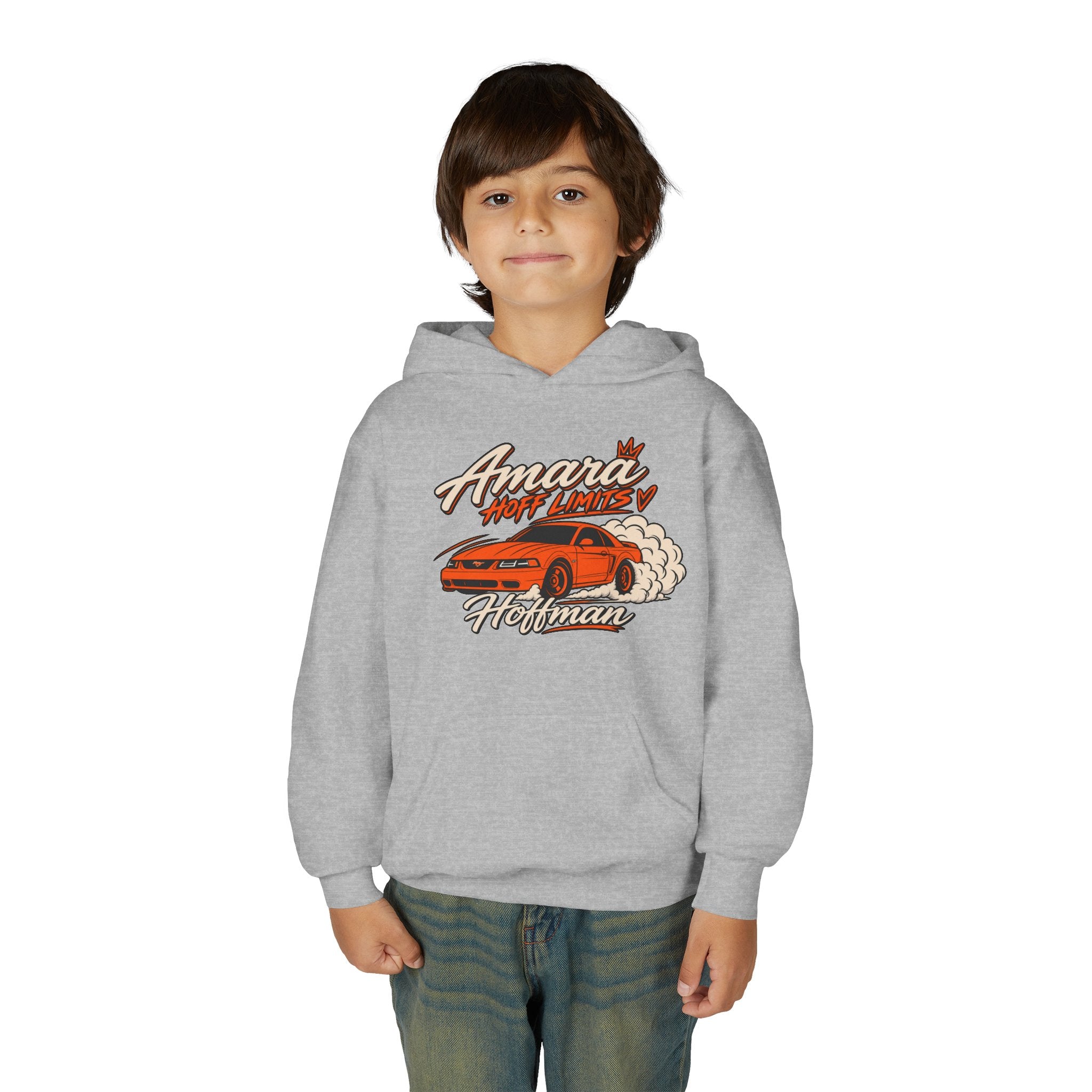 Youth Racing Car Hoodie — "Amara Hoff Limits" Retro