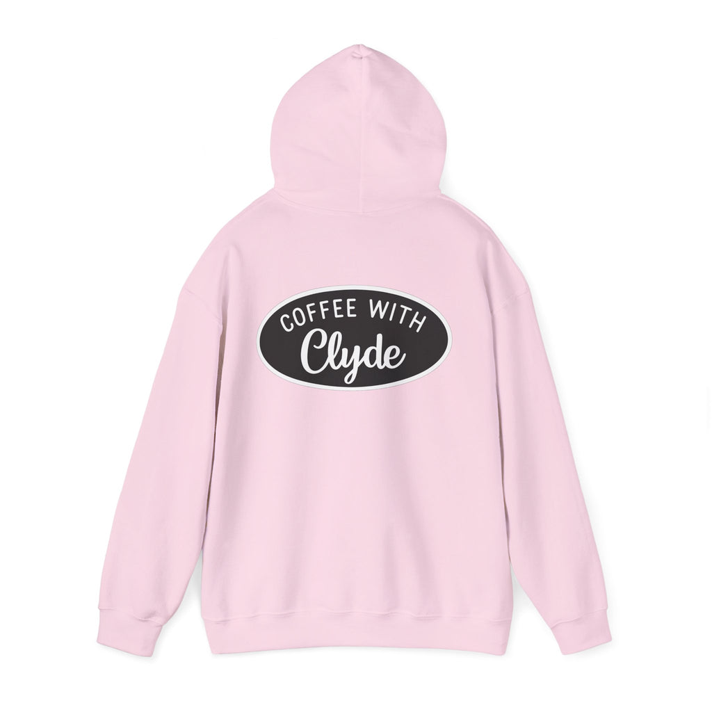 HOODIE Coffee with Clyde Front & Back