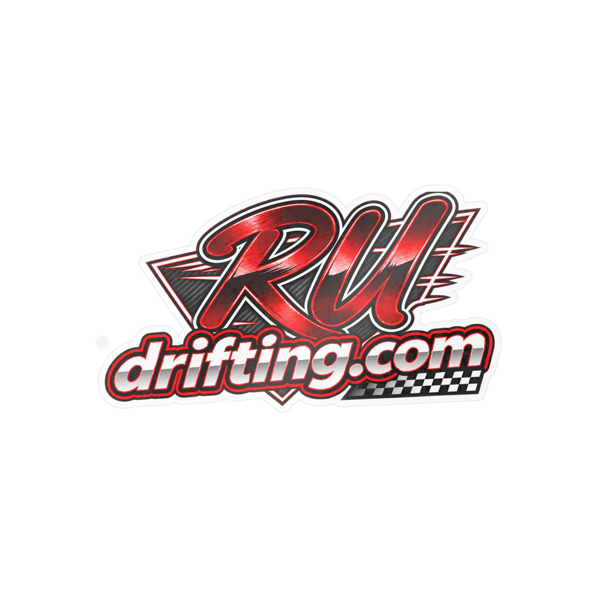 Kiss-Cut Vinyl Decals RU drifting Red