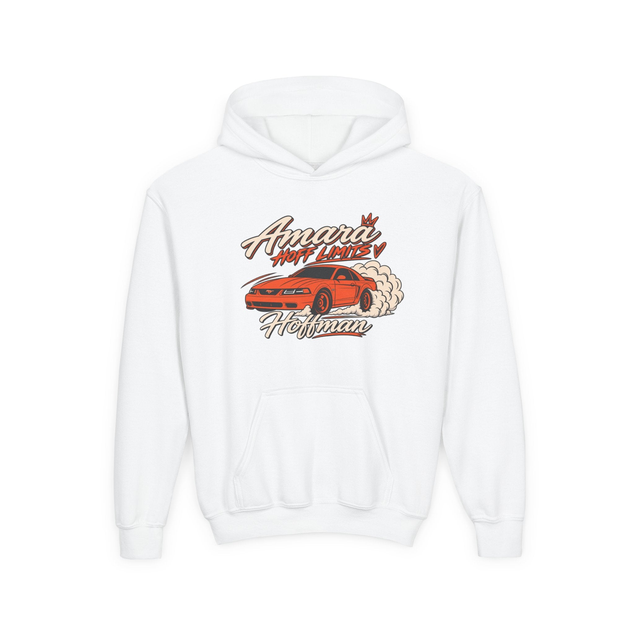 Youth Racing Car Hoodie — "Amara Hoff Limits" Retro