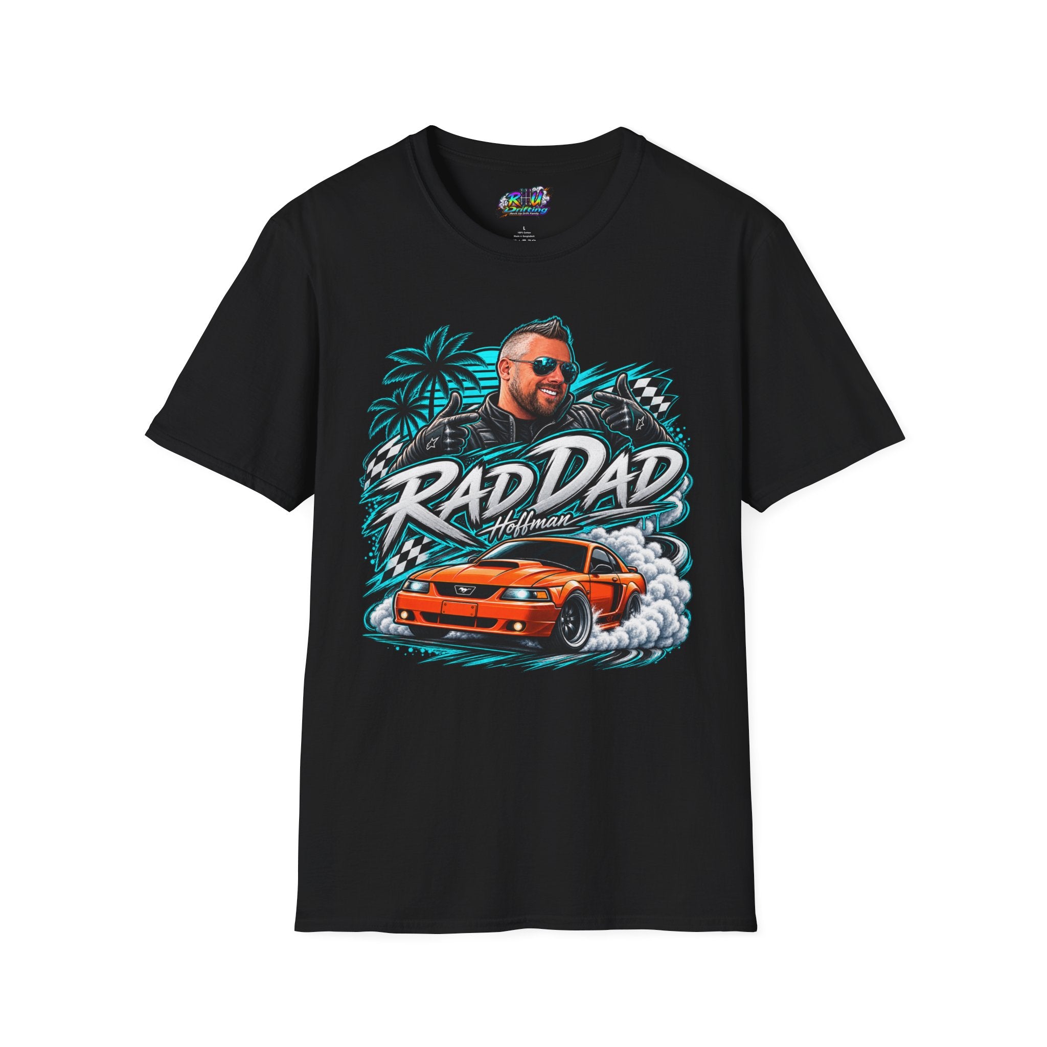 Rad Dad Graphic T-Shirt — Car & Palm Beach Tee for Cool Dads