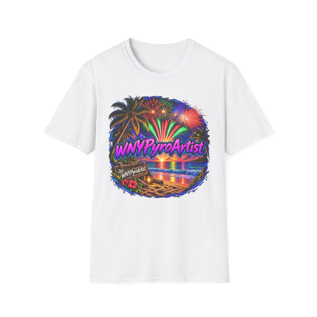 Unisex Softstyle T-Shirt WNYPyroArtist PyroPaul water