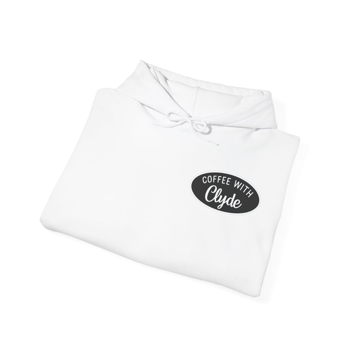 HOODIE Coffee with Clyde Front & Back