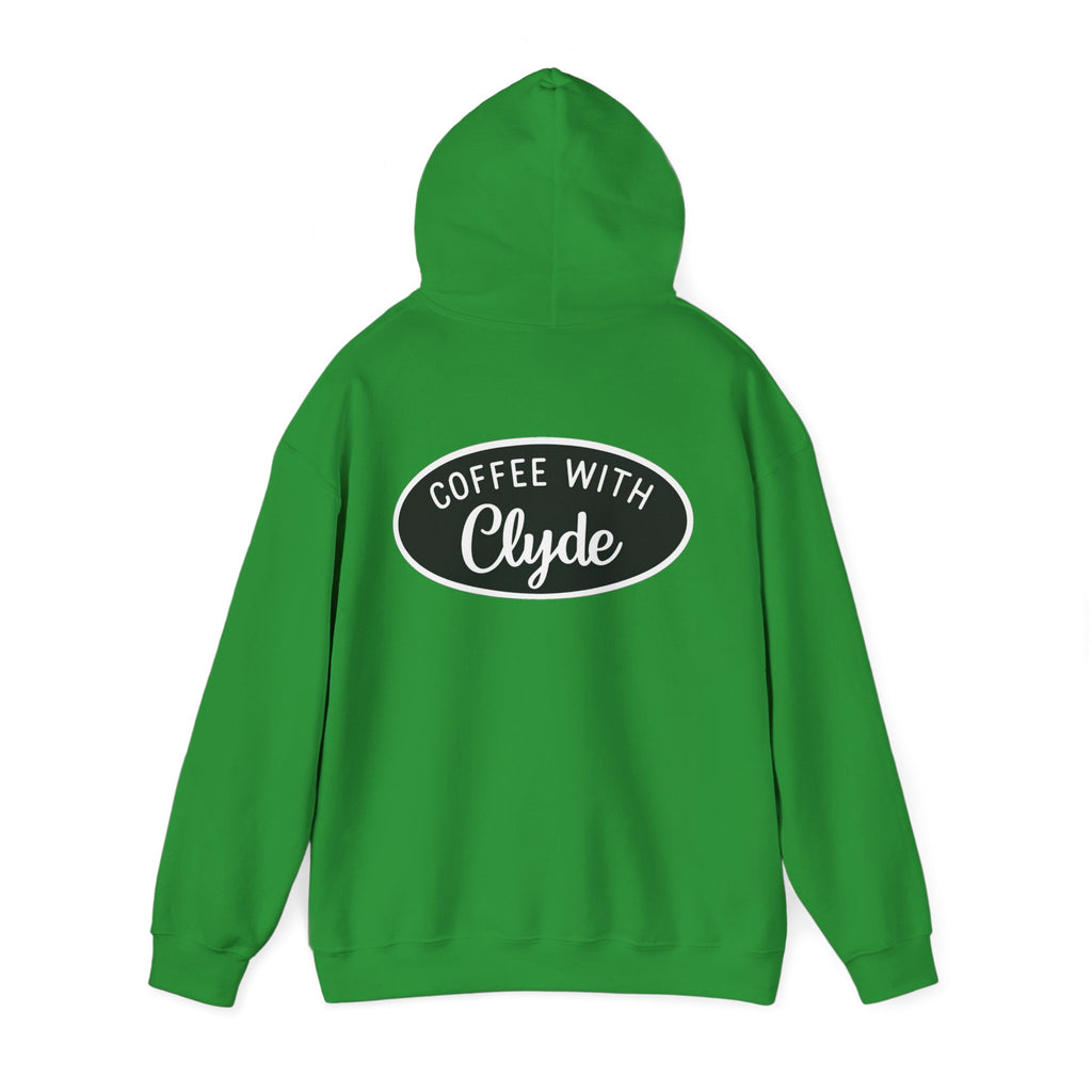 HOODIE Coffee with Clyde Front & Back