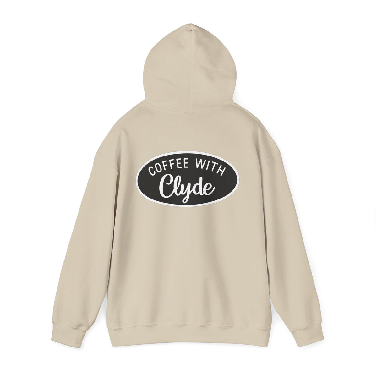 HOODIE Coffee with Clyde Front & Back
