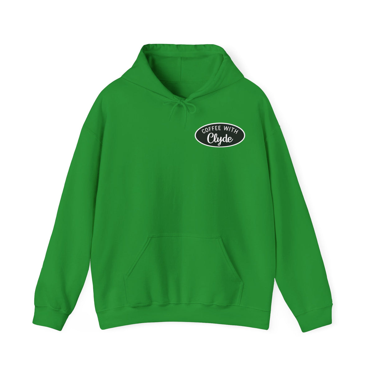 HOODIE Coffee with Clyde Front & Back