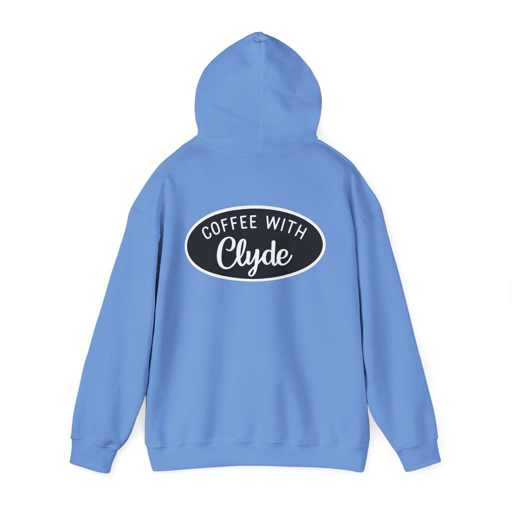 HOODIE Coffee with Clyde Front & Back