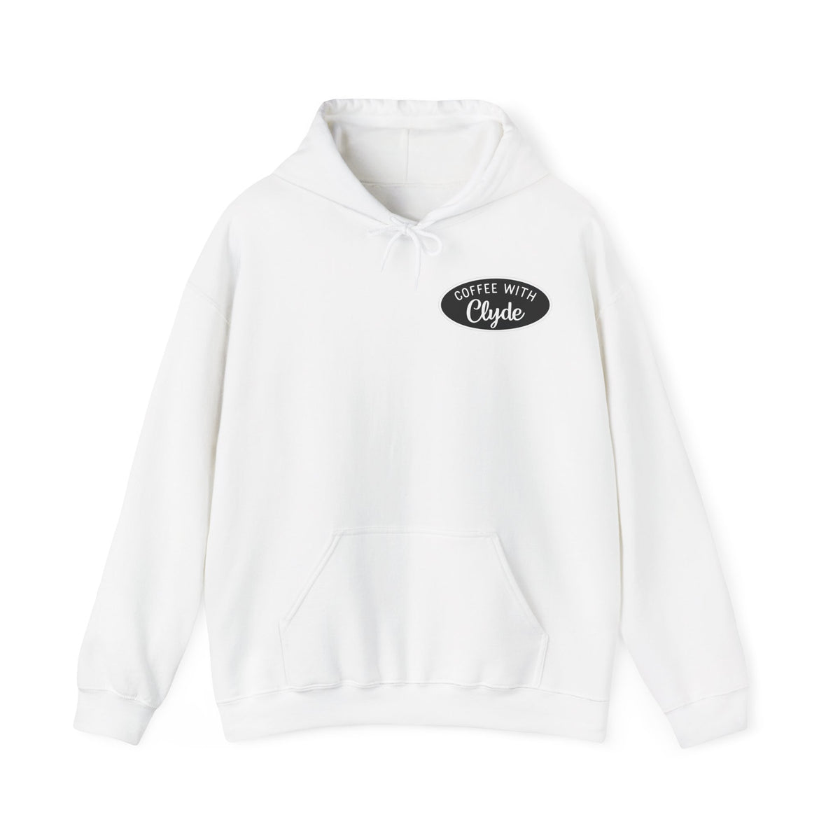 HOODIE Coffee with Clyde Front & Back