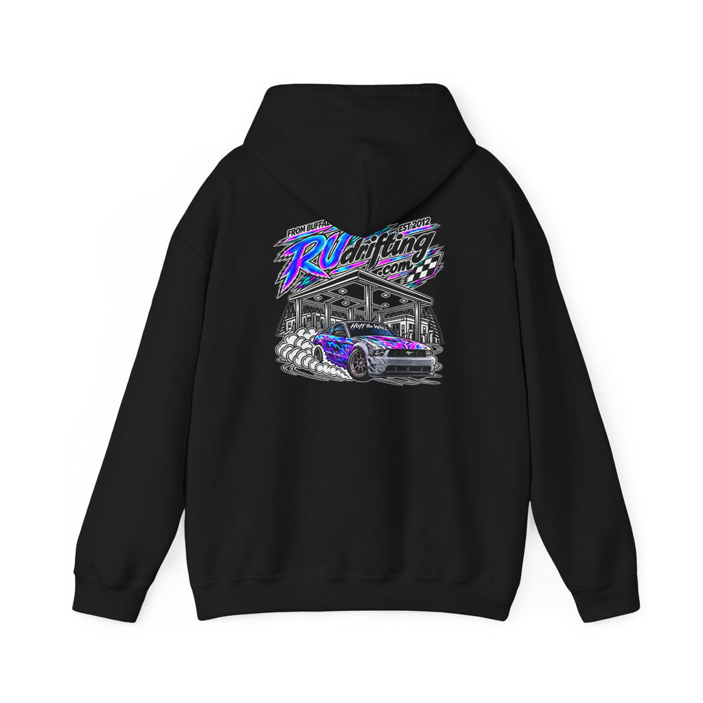 Heavy Blend™ Hooded Sweatshirt Alex Hoff the Wall Gas Station Front & Back