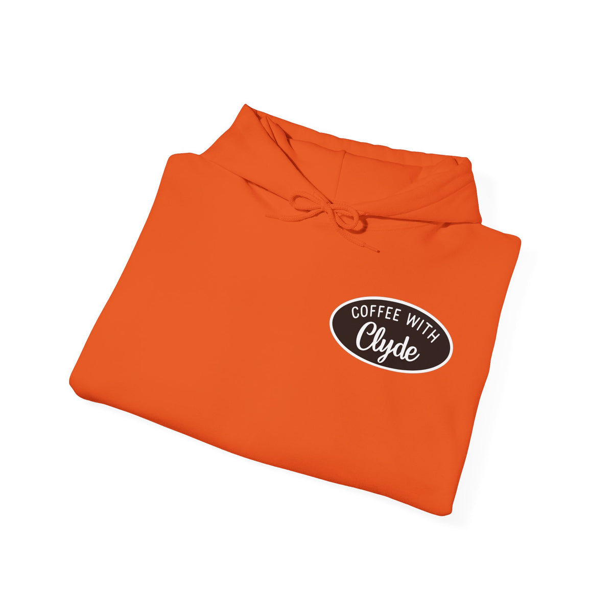 HOODIE Coffee with Clyde Front & Back