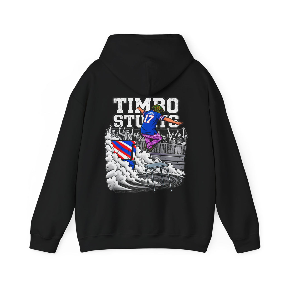Hooded Sweatshirt TimboStunts Table Jump Front & Back