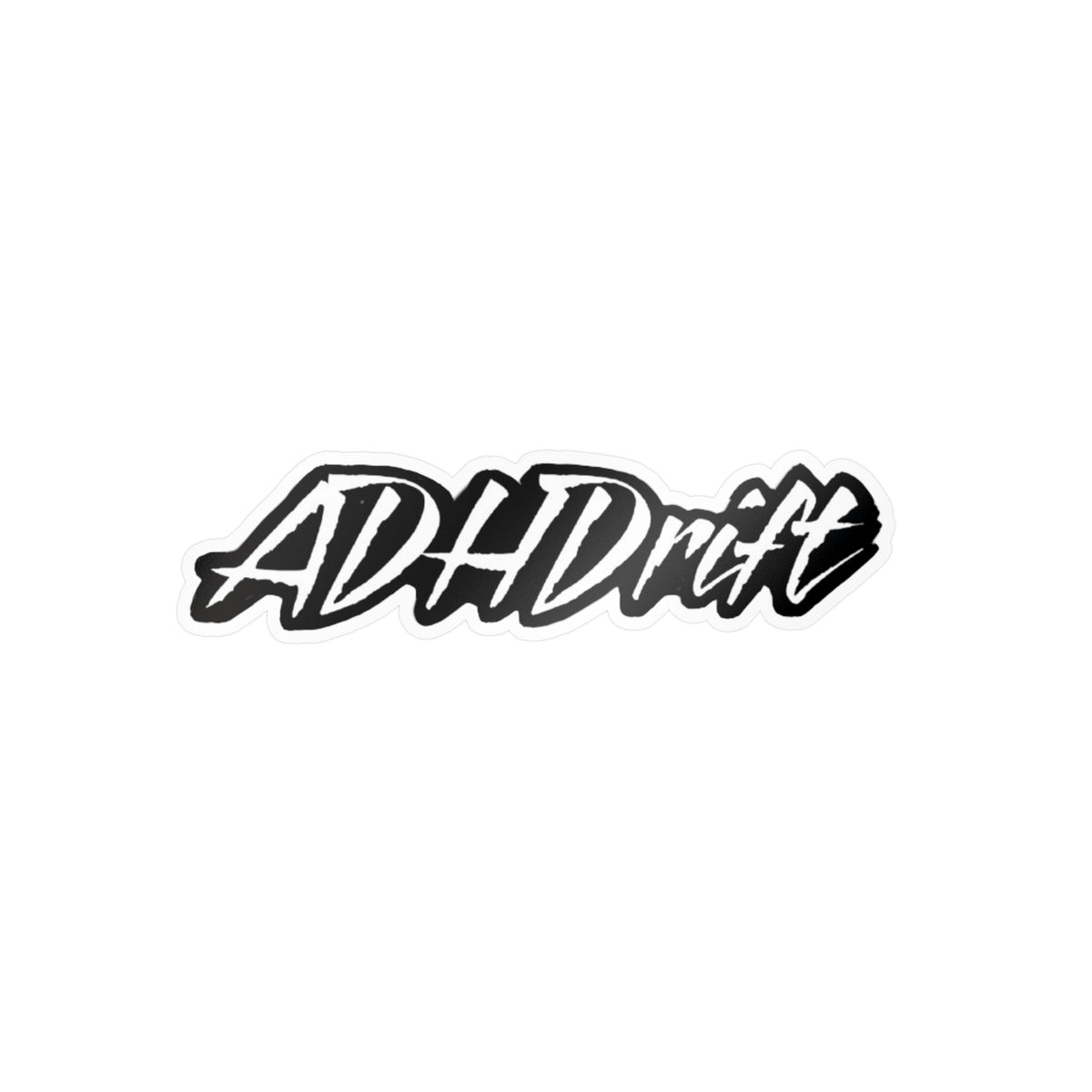 Kiss-Cut Vinyl ADHDrift Slap Stickers White/Black
