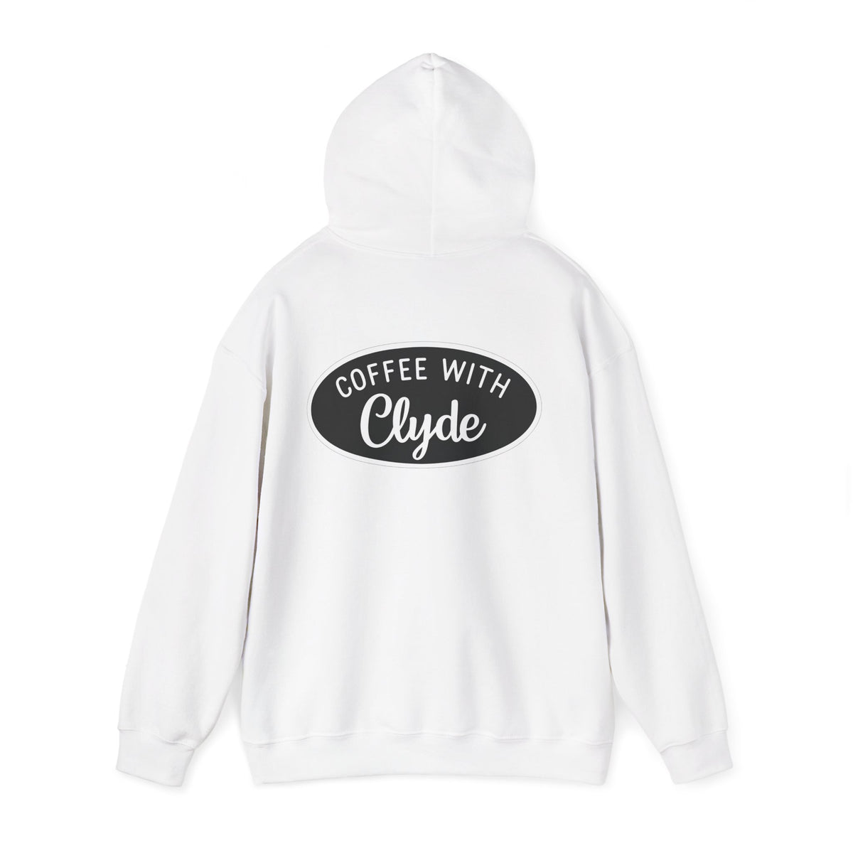HOODIE Coffee with Clyde Front & Back