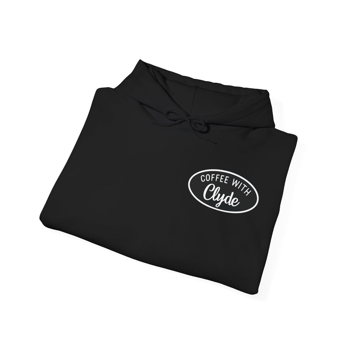HOODIE Coffee with Clyde Front & Back