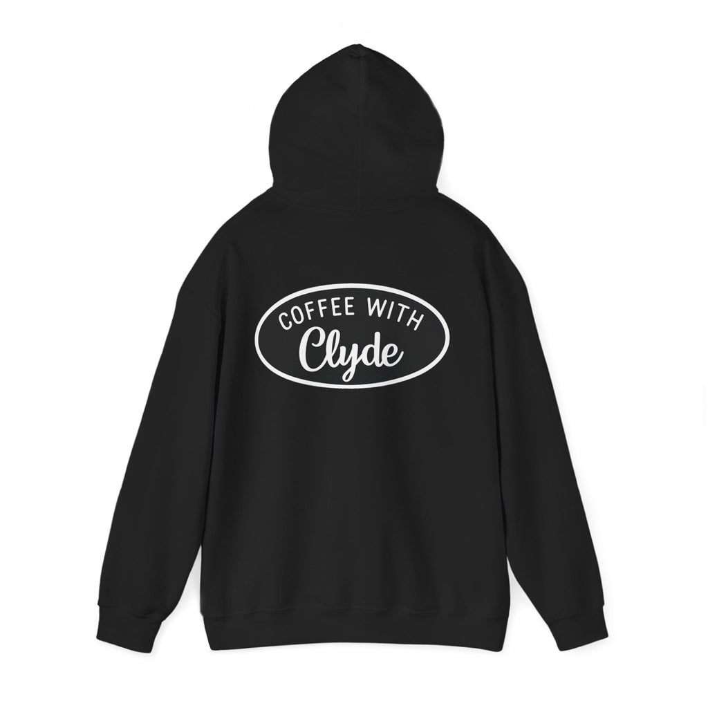 HOODIE Coffee with Clyde Front & Back
