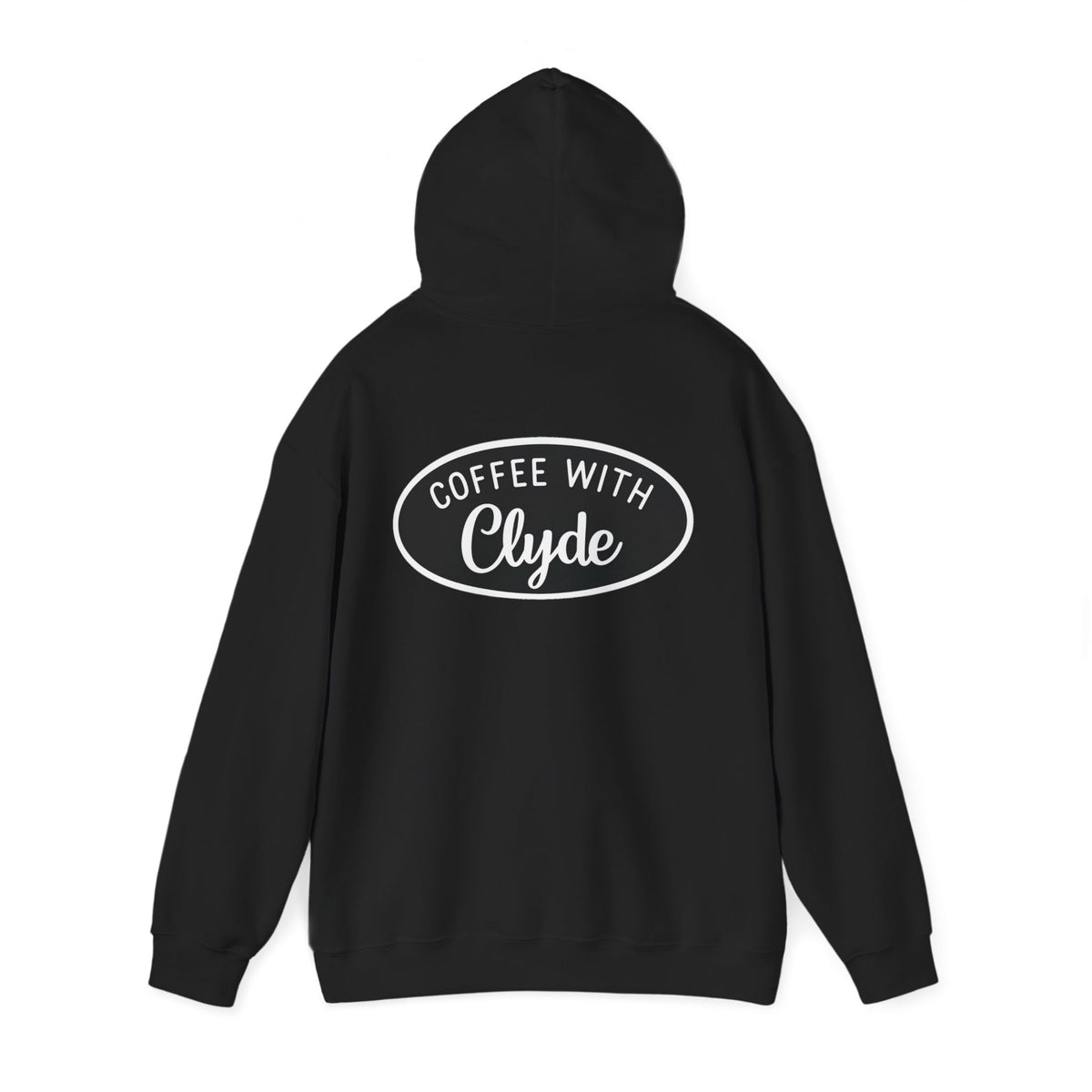 HOODIE Coffee with Clyde Front & Back