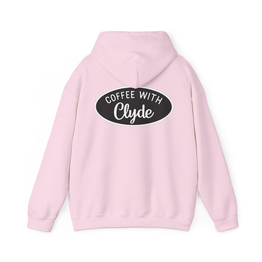 HOODIE Coffee with Clyde Front & Back