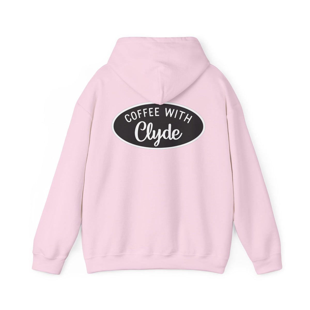 HOODIE Coffee with Clyde Front & Back
