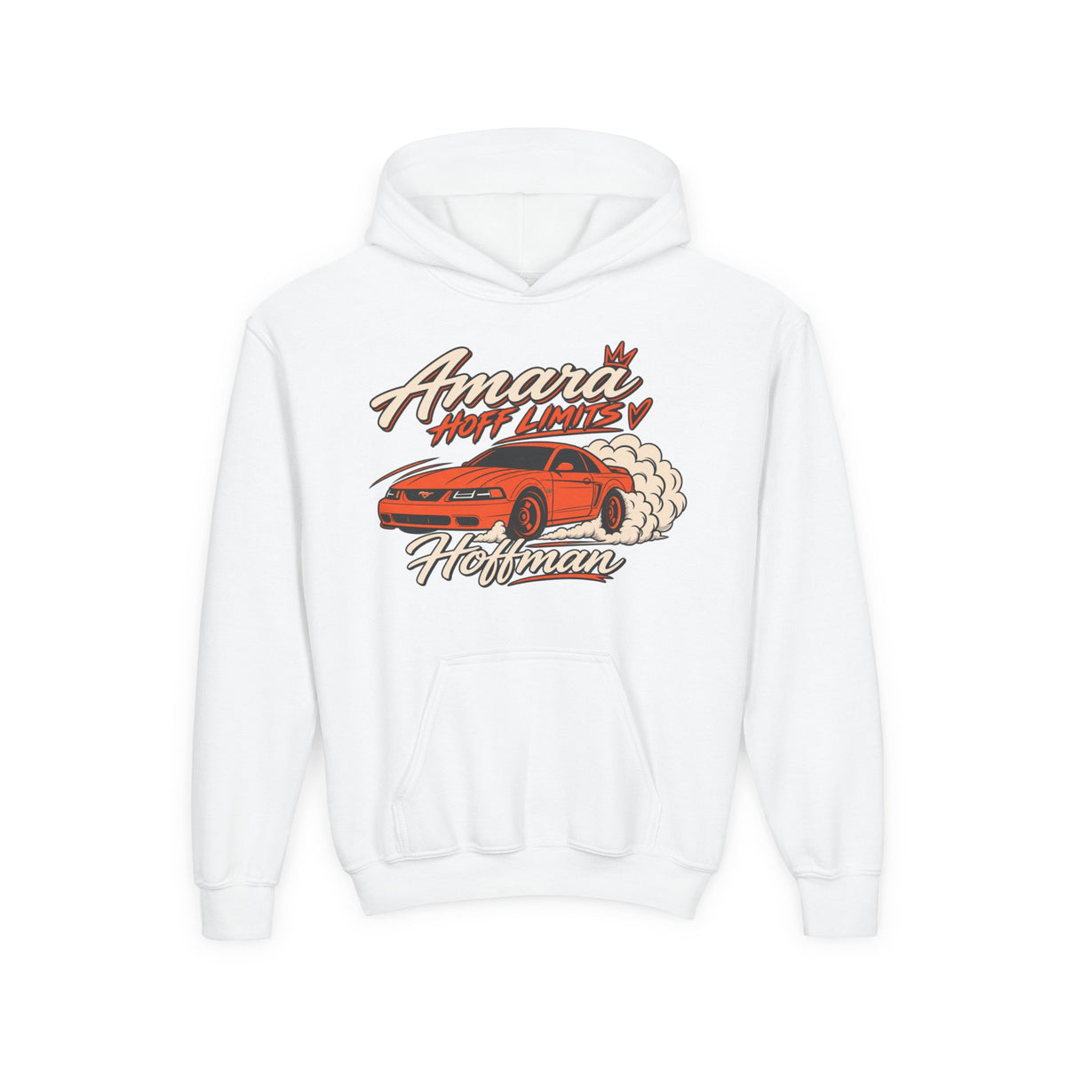 Youth Racing Car Hoodie — "Amara Hoff Limits" Retro