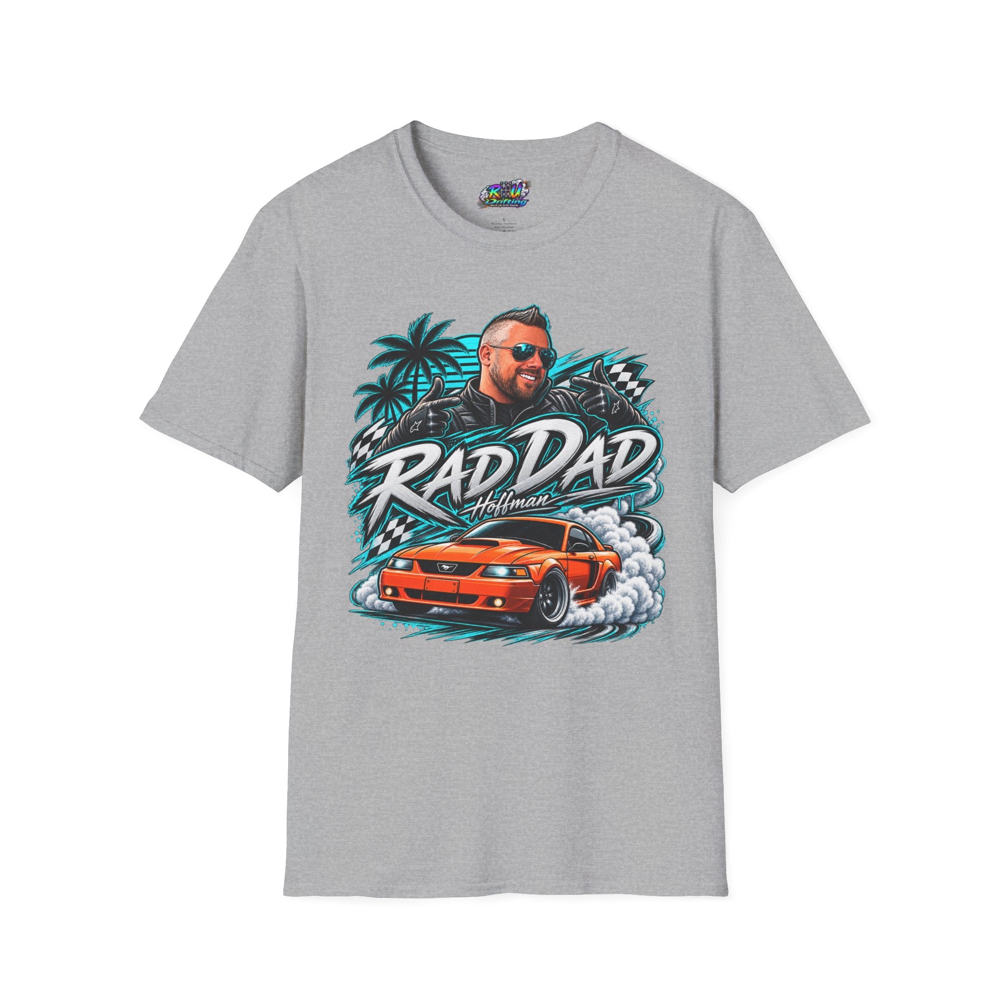Rad Dad Graphic T-Shirt — Car & Palm Beach Tee for Cool Dads