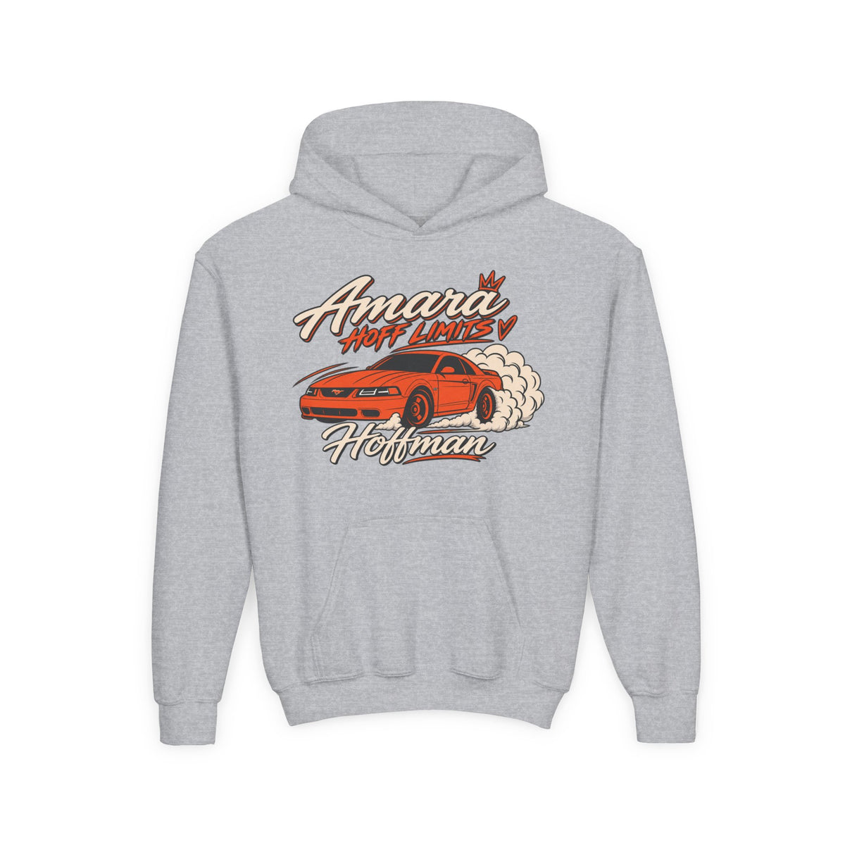Youth Racing Car Hoodie — "Amara Hoff Limits" Retro