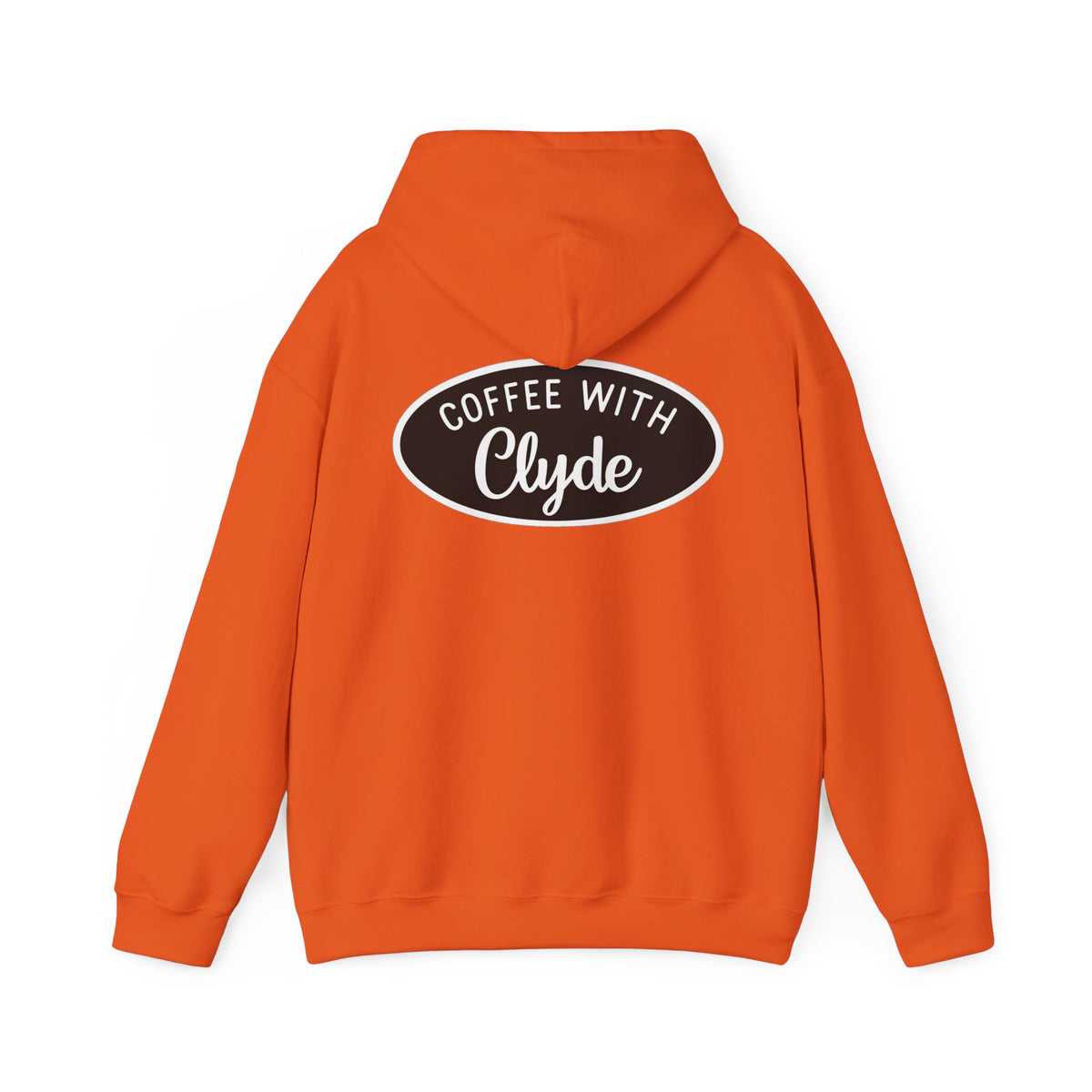 HOODIE Coffee with Clyde Front & Back