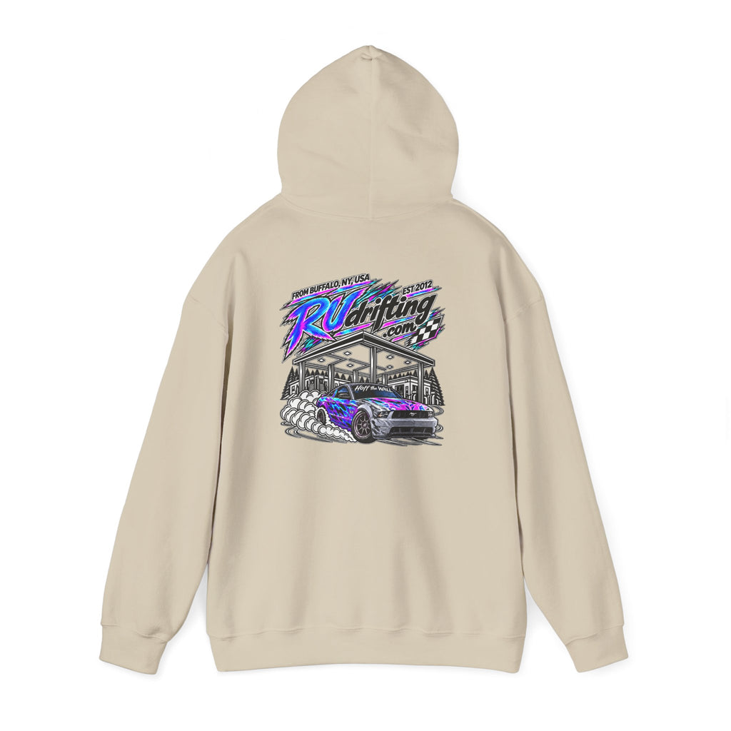 Heavy Blend™ Hooded Sweatshirt Alex Hoff the Wall Gas Station Front & Back