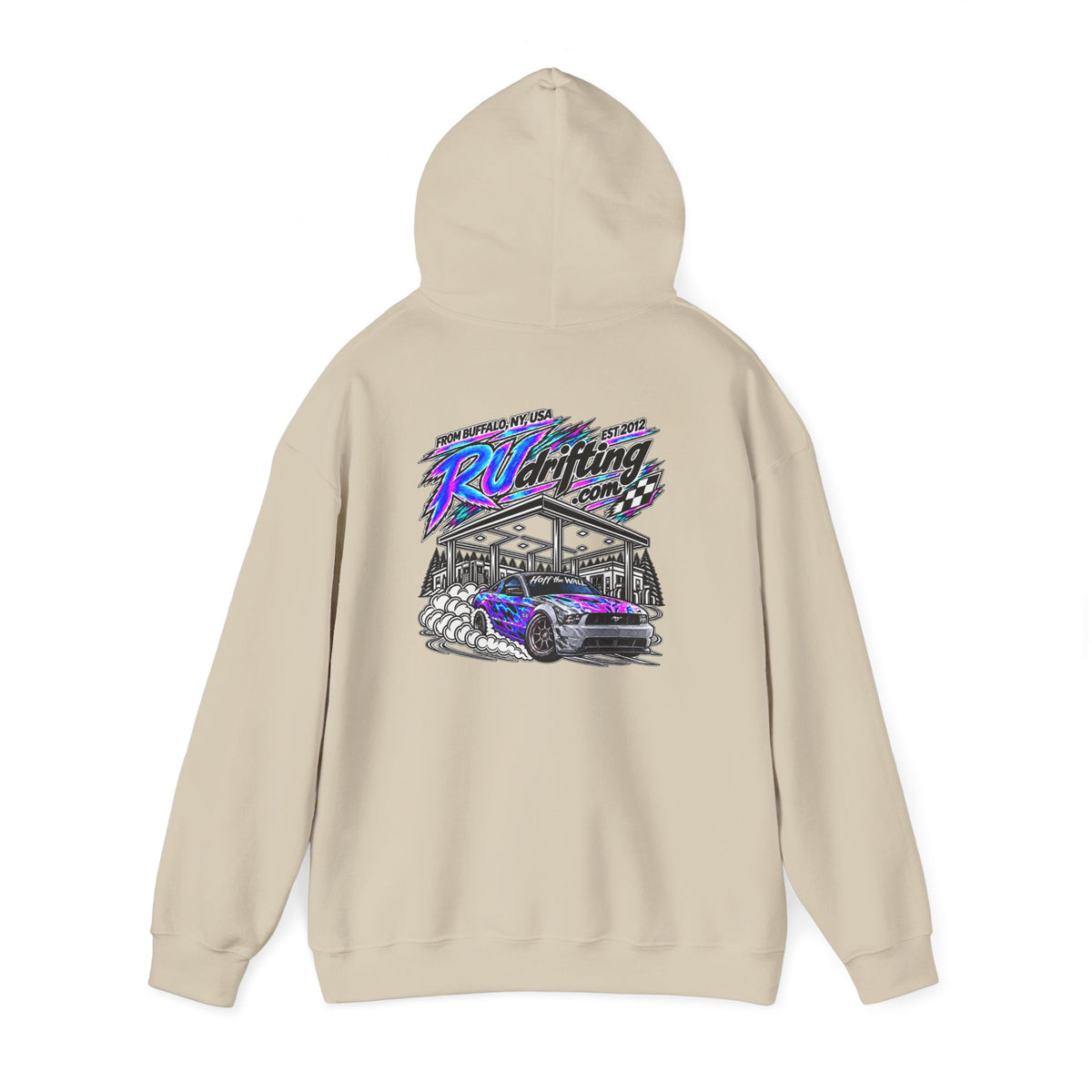 Heavy Blend™ Hooded Sweatshirt Alex Hoff the Wall Gas Station Front & Back