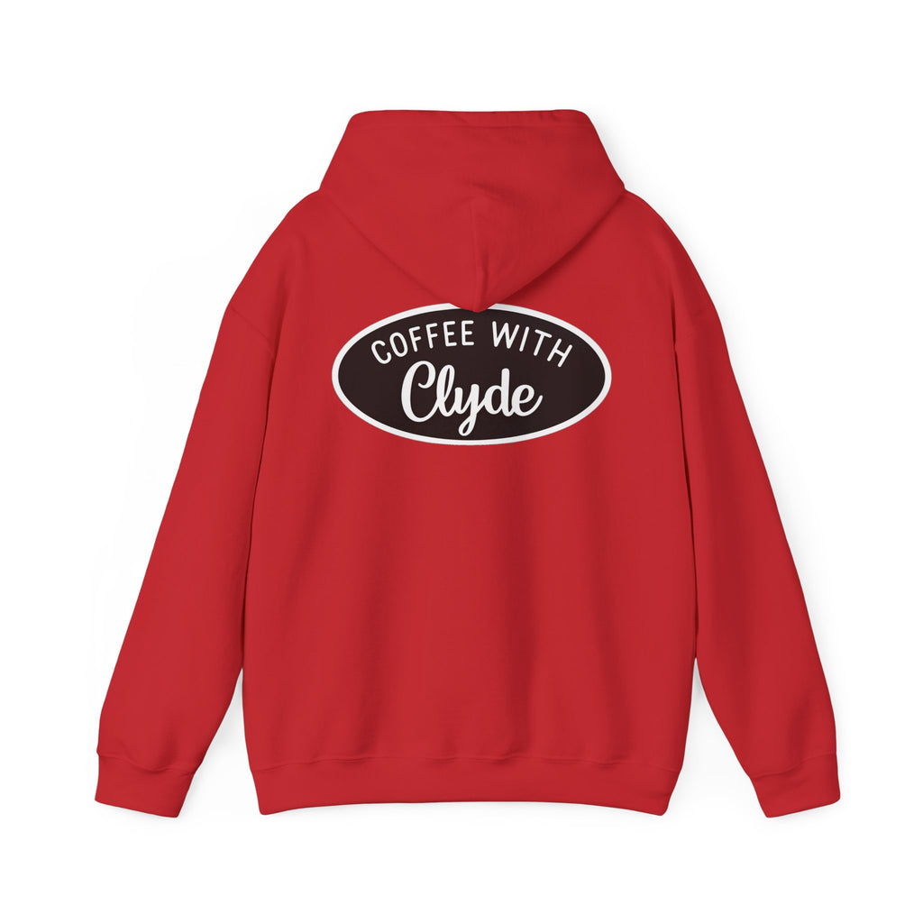 HOODIE Coffee with Clyde Front & Back