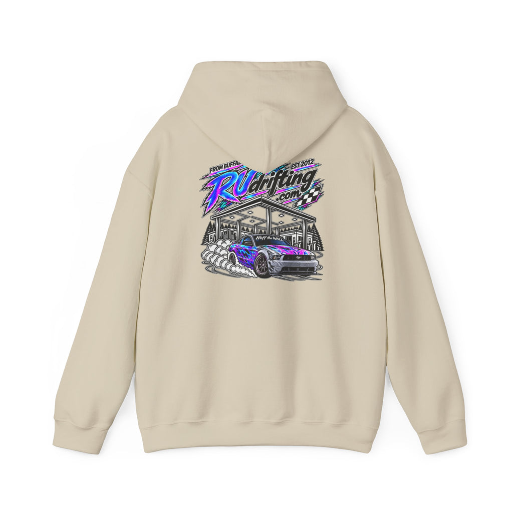 Heavy Blend™ Hooded Sweatshirt Alex Hoff the Wall Gas Station Front & Back