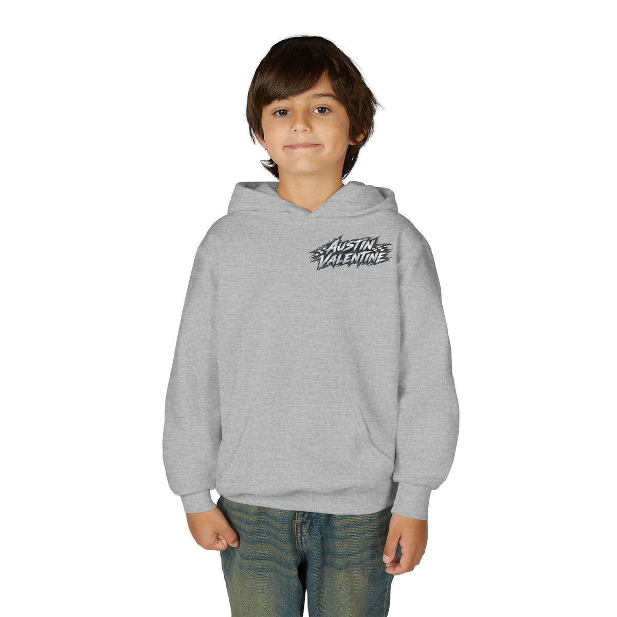 Youth Hoodie – Austin Valentine Drift Front & Back