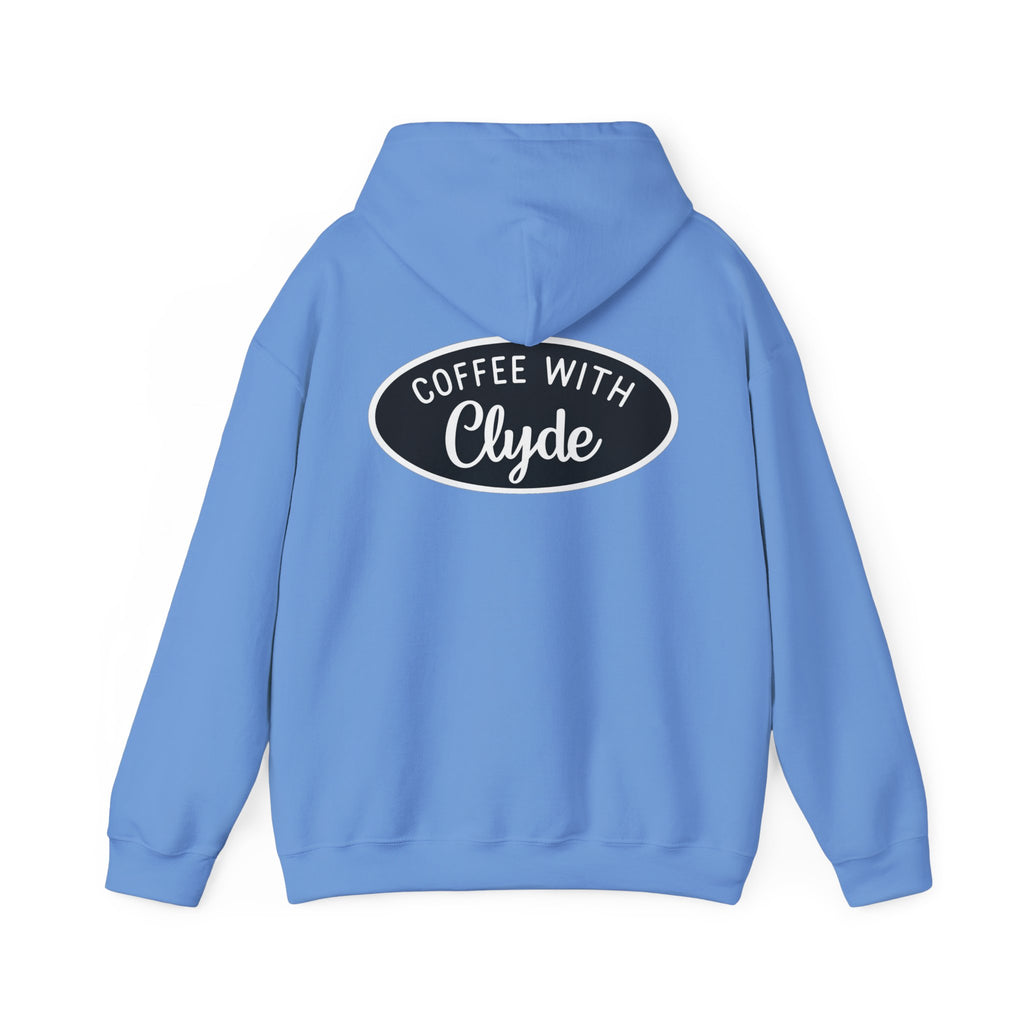 HOODIE Coffee with Clyde Front & Back