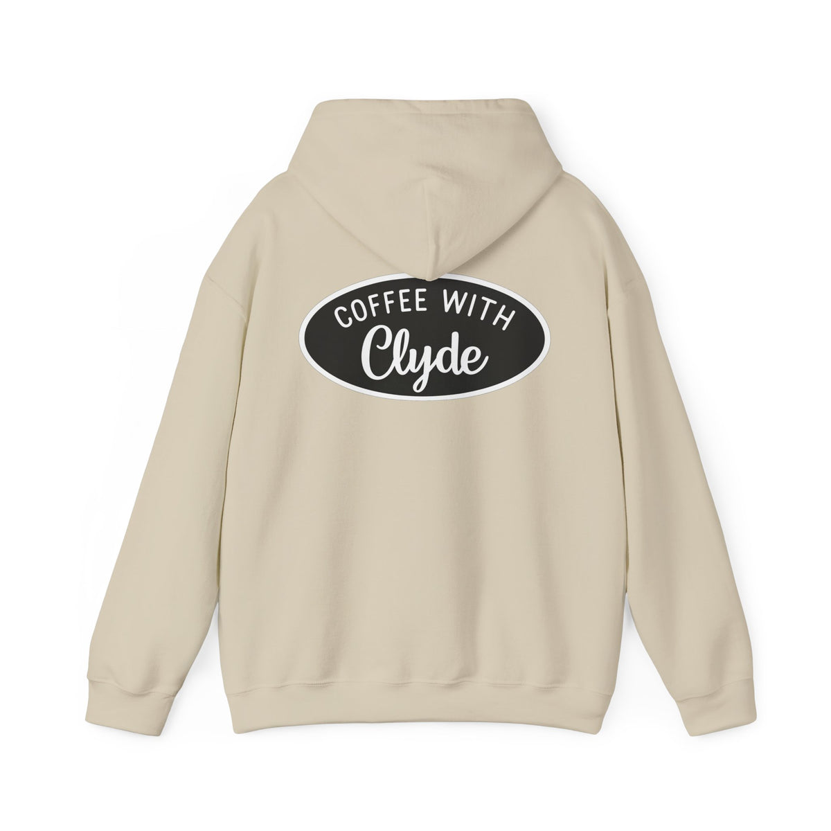 HOODIE Coffee with Clyde Front & Back