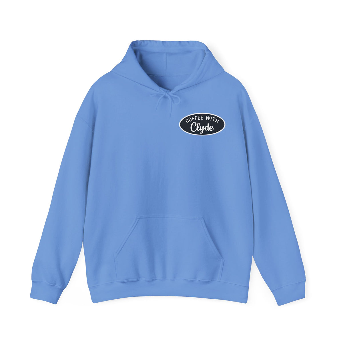 HOODIE Coffee with Clyde Front & Back