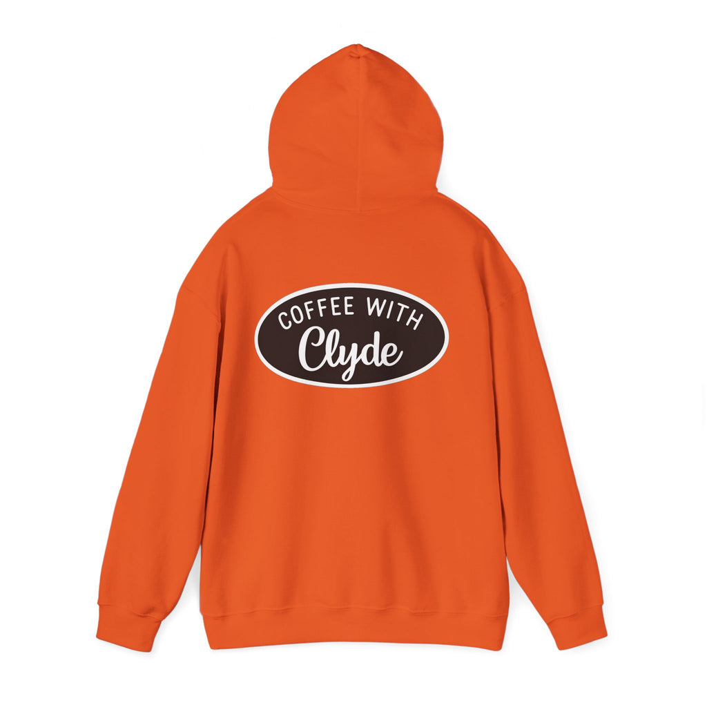 HOODIE Coffee with Clyde Front & Back