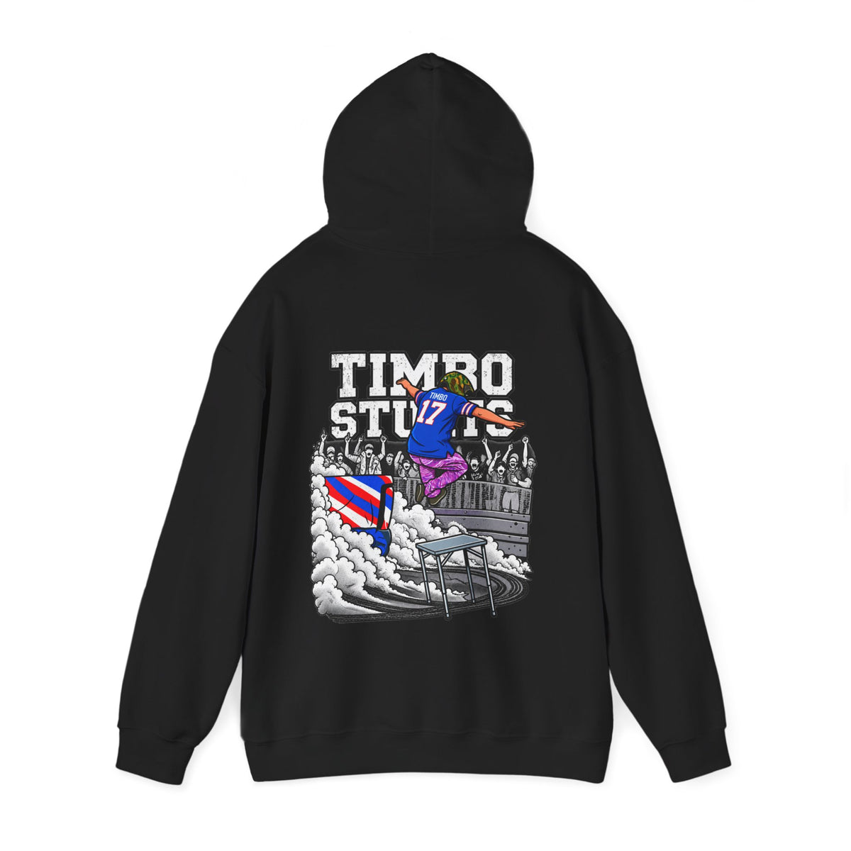 Hooded Sweatshirt TimboStunts Table Jump Front & Back
